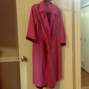 Navy Blue and pink blouse dress